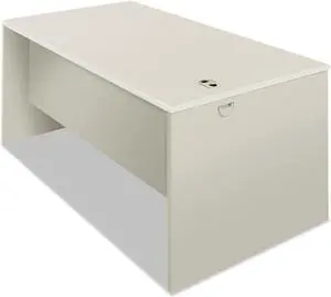 HON 38000 Series Desk Shell 72" Wide Radius Edge Silver Mesh/Light Gray 38932B9Q