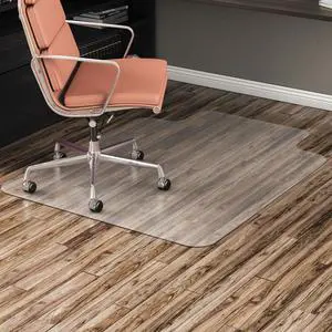 Alera ALEMAT4553HFL Non-Studded Chair Mat for Hard Floor, 45" x 53", with Lip, Clear