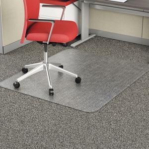 Alera ALEMAT4660CFPR Studded Chair Mat for Flat Pile Carpet, Rectangle, 46" x 60", Carpet, Clear