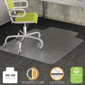 Deflecto CM13113COM Chair Mat with Lip for Carpets (36 x 48, Low Pile)