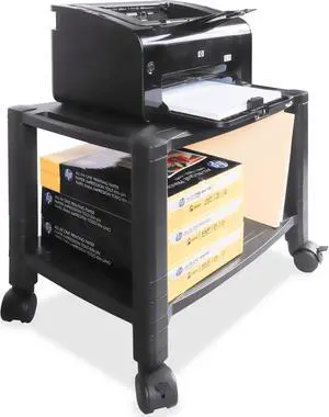 Kantek Mobile 2-Shelf Printer/Fax Stand - 75 lb Load Capacity - Black