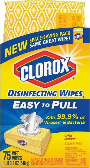 Disinfecting Wipe Crisp Lemon 75 Wipes 3.3 oz. White