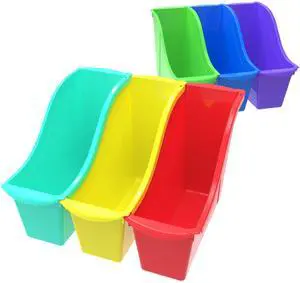 Storex Small Book Bin 4-1/2"Wx11-3/4"Lx8-1/2"H 6/ST Assorted 70113U06C