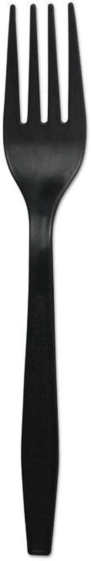 Boardwalk BWKFORKHWPPBLA Heavyweight Polypropylene Cutlery, Fork