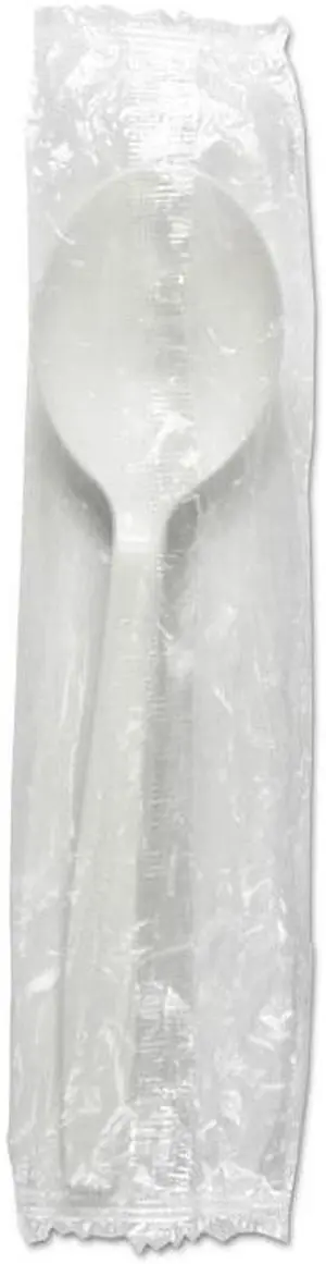 Boardwalk BWKSSHWPPWIW Heavyweight Wrapped Polypropylene Cutlery, Soup Spoon