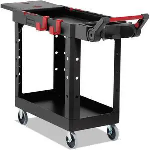Rubbermaid Commercial Heavy Duty Adaptable Utility Cart, 2 Shelves, 17.8"w x 46