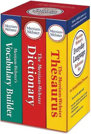 Merriam Webster Everyday Language Reference Set Dictionary Thesaurus Vocabulary
