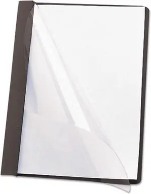 Smead Poly Report Cover Tang Clip Letter 1/2" Capacity Clear/Black 25/Box 87453