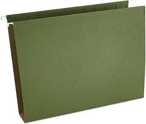 UNIVERSAL Two Inch Box Bottom Pressboard Hanging Folder Letter Standard Green 25/Box 14142