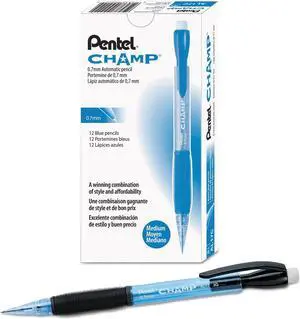 Pentel Champ Mechanical Pencil .7mm Blue Dozen AL17C
