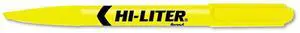 Avery HI-LITER Pen-Style Highlighter Chisel Tip Fluorescent Yellow Ink Dozen 23591