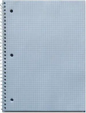 Universal Wirebound Notebook Quadrille Rule 8" x 10.5" 1 Subject Black 66630