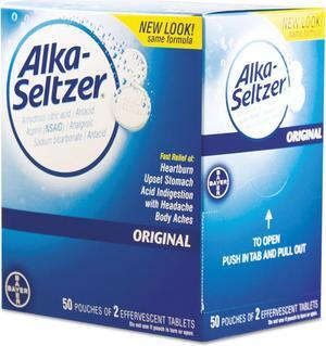 Alka-Seltzer Antacid and Pain Relief Medicine Two-Pack 50 Packs/Box BXAS50