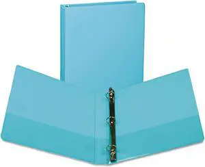 Samsill Fashion View Binder Round Ring 11 x 8-1/2 1" Capacity Turquoise 2/Pack U86377