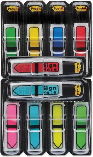 3M Arrow 1/2" Page Flags Eight Assorted Colors 250/Pack 684VAD2