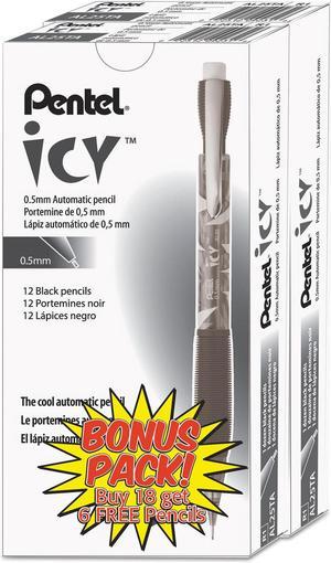 Pentel Icy Mechanical Pencil 0.5 mm Transparent Smoke Barrel 24/Pack AL25TASWSPR