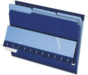 Pendaflex Interior File Folders 1/3 Cut Top Tab Letter Navy Blue 100/Box 421013NAV