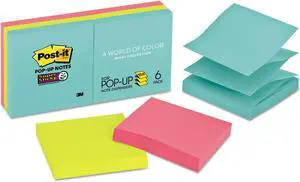 Post-it Pop-up 3 x 3 Note Refill Miami 90/Pad 6 Pads/Pack R3306SSMIA