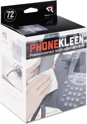 Read Right Phonekleen Wet Wipes, Cloth, 5 X 5, 72/Box RR1303