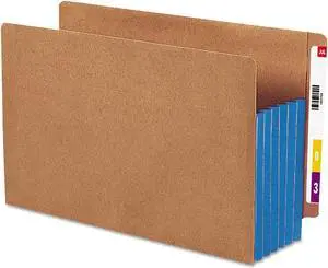 Smead 5 1/4" Exp File Pockets Straight Tab Legal Blue 10/Box 74689