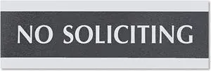 Headline Sign Century Series Office Sign NO SOLICITING 9 x 3 Black/Silver 4758