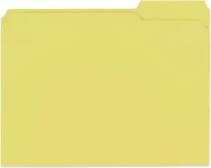 UNIVERSAL Colored File Folders 1/3 Cut Assorted Two-Ply Top Tab Letter Yellow