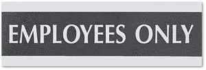 Headline Sign Century Series Office Sign EMPLOYEES ONLY 9 x 3 Black/Silver 4760