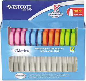 Westcott Kids Scissors with Antimicrobial Protection 5" Blunt 12/Pack 14871