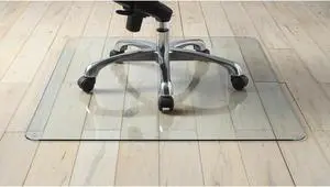 Lorell Chairmat Tempered Glass 46"Wx36"Lx1/4"H Clear 82833