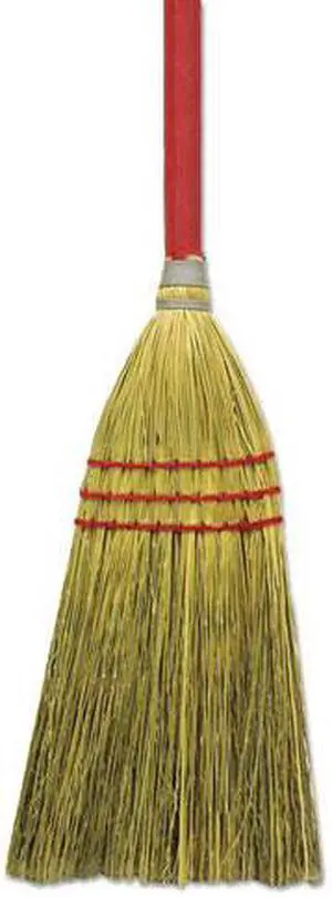Corn/Fiber Lobby Brooms, 36", Gray/Natural, 12/Carton