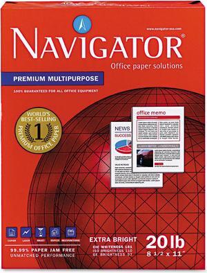 Navigator Premium Multipurpose Paper 97 Brightness 20lb 8-1/2x11 White 5000/Carton NMP1120 Navigator Premium Multipurpose Paper 97 Brightness 20lb 8-1/2x11 White 5000/Carton NMP1120
