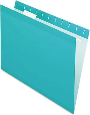 Pendaflex Reinforced Hanging Folders 1/5 Tab Letter Aqua 25/Box 415215AQU