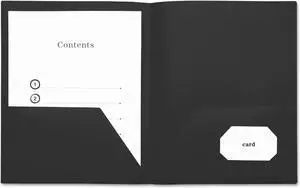 Universal Two-Pocket Plastic Folders 11 x 8 1/2 Black 10/Pack 20540