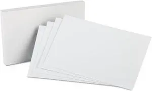 Oxford Unruled Index Cards 5 x 8 White 100/Pack 50