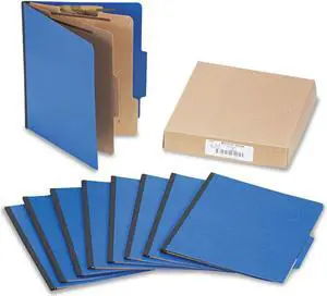 Acco ColorLife PRESSTEX Classification Folders Letter 6-Section Dark Blue 10/Box
