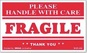 UNIVERSAL FRAGILE HANDLE WITH CARE Self-Adhesive Shipping Labels 3 x 5 500/Roll