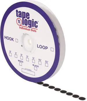 Tape Logic Individual Tape Dots Hook 1 3/8" Black 600/Case HLT160