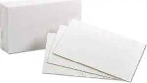Oxford Unruled Index Cards 3 x 5 White 100/Pack 30