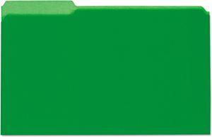 UNIVERSAL Recycled Interior File Folders 1/3 Cut Top Tab Legal Green 100/Box