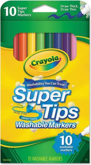 Crayola Washable SuperTips Markers Assorted 10/Pack 588610