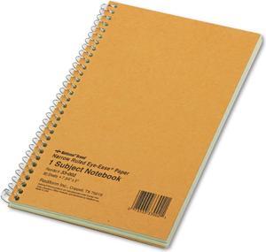 National Subject Wirebound Notebook Narrow Rule 5 x 7 3/4 Green 80 Sheets 33002