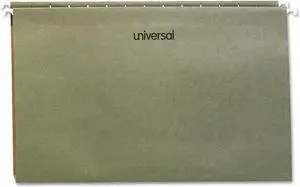 UNIVERSAL One Inch Box Bottom Pressboard Hanging Folder Legal Standard Green 25