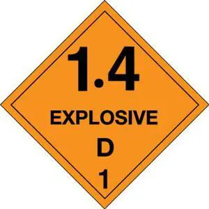 Tape Logic Labels "Explosive - 1.4D - 1 4" x 4" Orange/Black 500/Roll