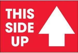 Tape Logic Labels "This Side Up" Arrow 2" x 3" Red/White 500/Roll