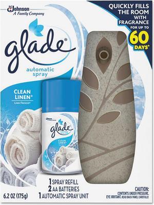 Glade Automatic Air Freshener Starter Kit Spray Unit & Refill Clean Linen