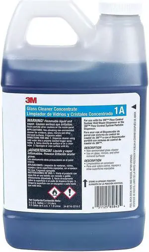 3M 1A Liquid Glass Cleaner, 1.9L, Blue, Fragrance Free, Jug