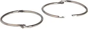 Business Source Standard Book Rings - 3" Diameter - Silver - Nickel Plated - 10 / Box  BSN01441