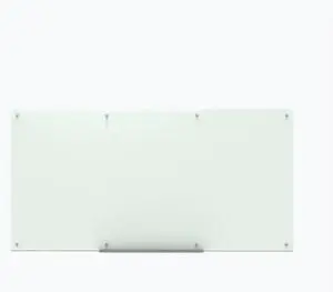 Luxor WGB9648M Magnetic Wall-Mounted Glass Board - 96" x 48" - White Surface, Frameless