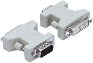 VGA SVGA RGB 15p Male to DVI 24+5 Female Converter Adapter Beige