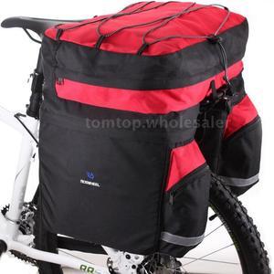 Red ROSWHEEL 60L Cycling Bicycle Bag Bike Rear Rack Tail Seat Trunk Bag Pannier